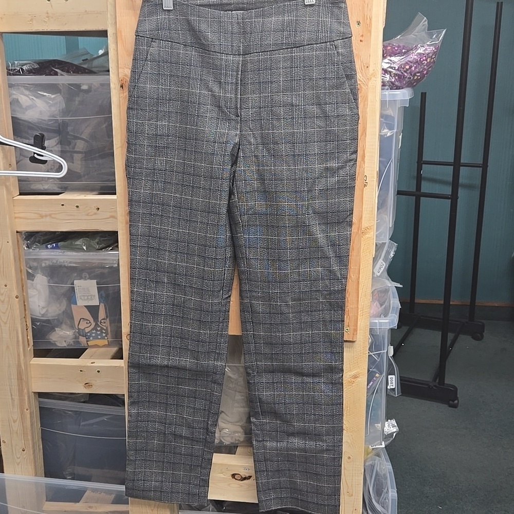 S.C. & CO. Size 4 Grey Beige Blue Plaid Pull On Trouser Pant